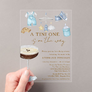 Ein Tini auf dem Weg Espresso Martini Baby Shower Acryleinladungen
