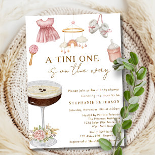 Ein Tini auf dem Weg Espresso Martini Baby Shower Einladung
