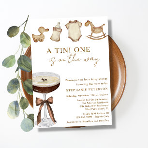 Ein Tini auf dem Weg Espresso Martini Baby Shower Einladung