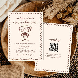 Ein Tini auf dem Weg Espresso Martini Babydusche Einladung