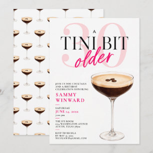 Ein Tini bisschen älter 30. Geburtstags-Cocktail Einladung