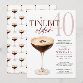 Ein Tini bisschen älter 40. Geburtstags-Cocktail Einladung