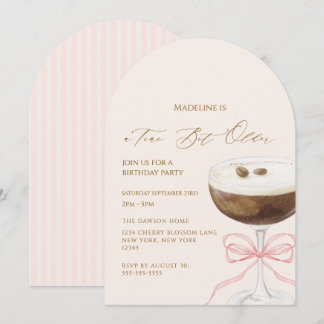Ein Tini-Bisschen Älter Espresso Martini Gestreift Einladung