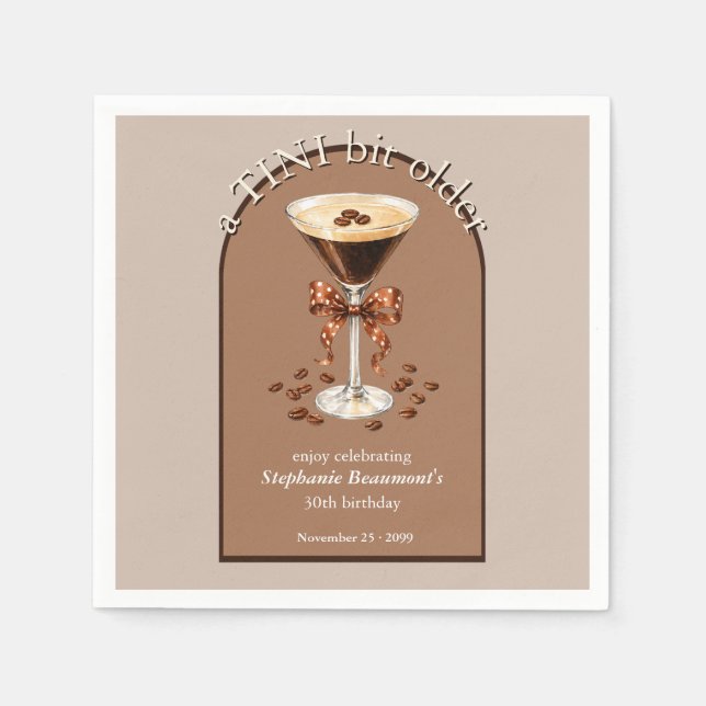 Ein Tini bisschen älter Martini Espresso Braun Bog Serviette (Vorderseite)