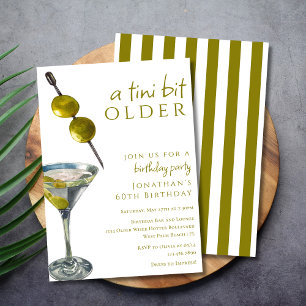 Ein Tini bisschen älter Zwei Oliven Dirty Martini Einladung