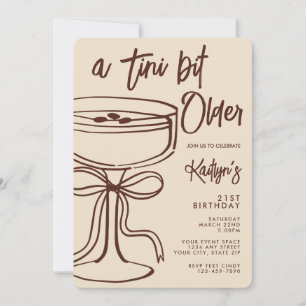 Ein Tini-Bisschen Älterer Espresso Martini 21. Geb Einladung