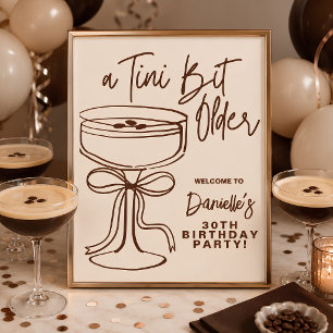 Ein Tini bisschen älterer Espresso Martini Geburts Poster