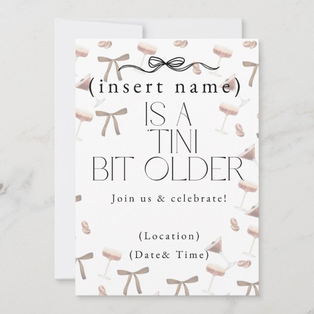 Ein 'Tini Bit älter Einladung (Vorderseite)