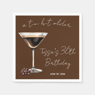 Ein Tini Bit Ältere Espresso Martini Themed Party Serviette
