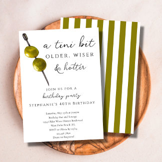 Ein Tini Bit Ältere Olive Dirty Martini Geburtstag Einladung