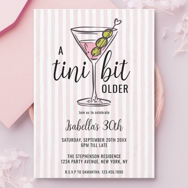 Ein Tini Bit Ältere Pink Martini Geburtstag Einladung (Von Creator hochgeladen)