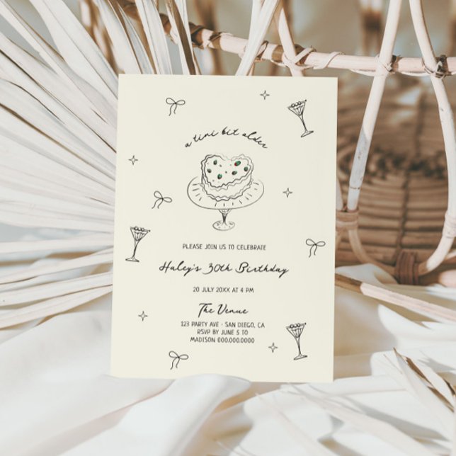 Ein Tini Bit Ältere Quirky Hand gezeichnet Geburts Einladung (Von Creator hochgeladen)