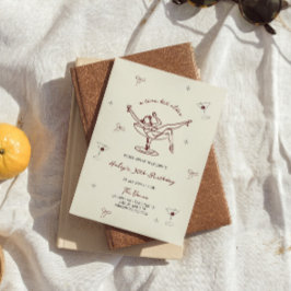 Ein Tini Bit Ältere Quirky Maroon Hand gezeichnet Einladung