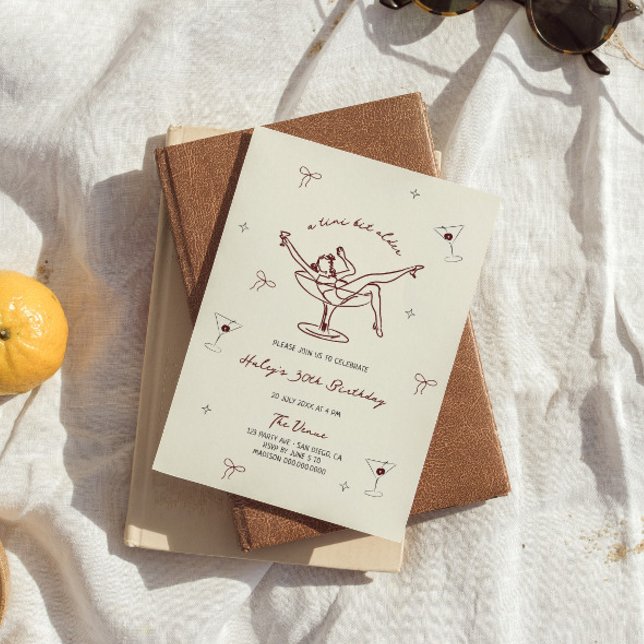 Ein Tini Bit Ältere Quirky Maroon Hand gezeichnet  Einladung (Von Creator hochgeladen)