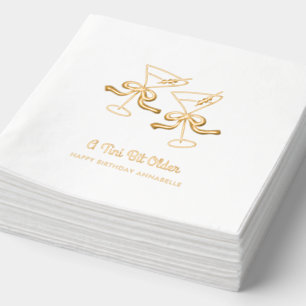 Ein Tini-Bit älterer Cocktail Gold Geburtstag Napk Servietten Mit Folie