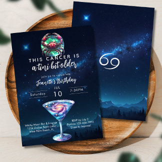 Ein Tini Bit Älterer Krebs Zodiac Martini Geburtst Einladung