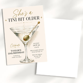 Ein Tini-Bit älterer Martini-Geburtstag Einladung