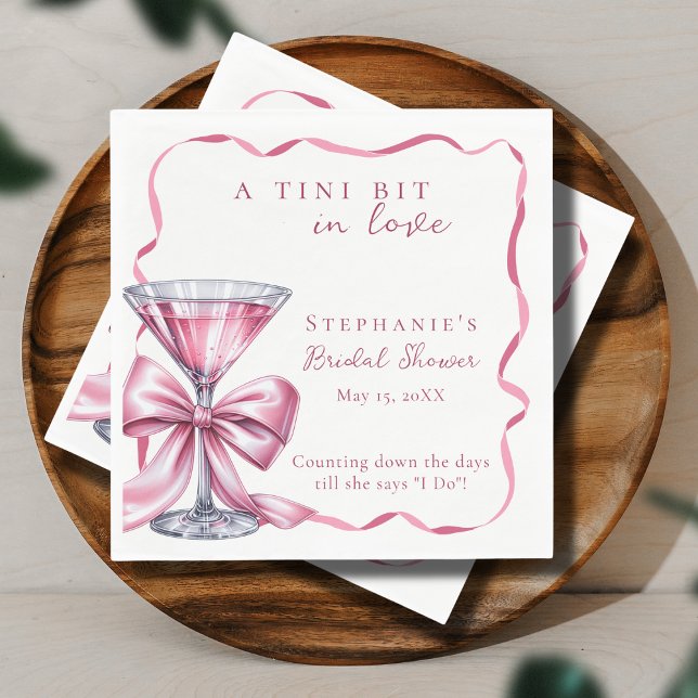 Ein Tini-Bit in der Liebe Chic Pink Martini-Brautp Serviette (Von Creator hochgeladen)