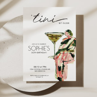 Ein Tini Bit Künstlerischer Martini zum Geburtstag Einladung