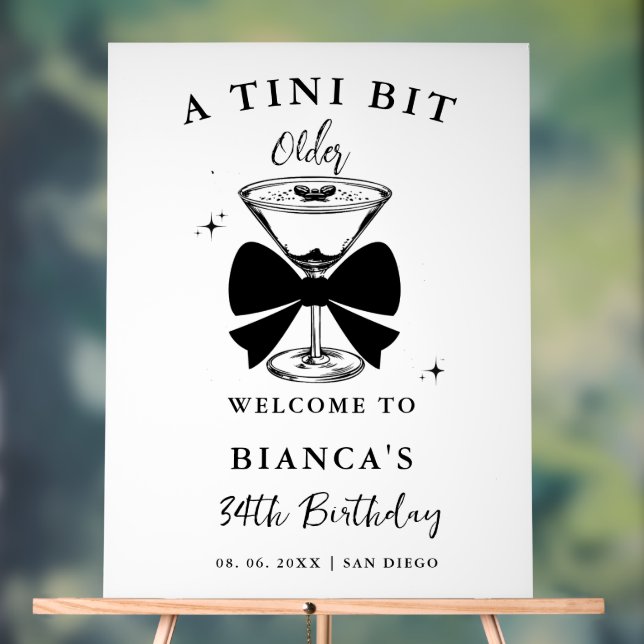 Ein tini Bit Older Martini Geburtstag Begrüßungsze Acrylschild (Neutral)