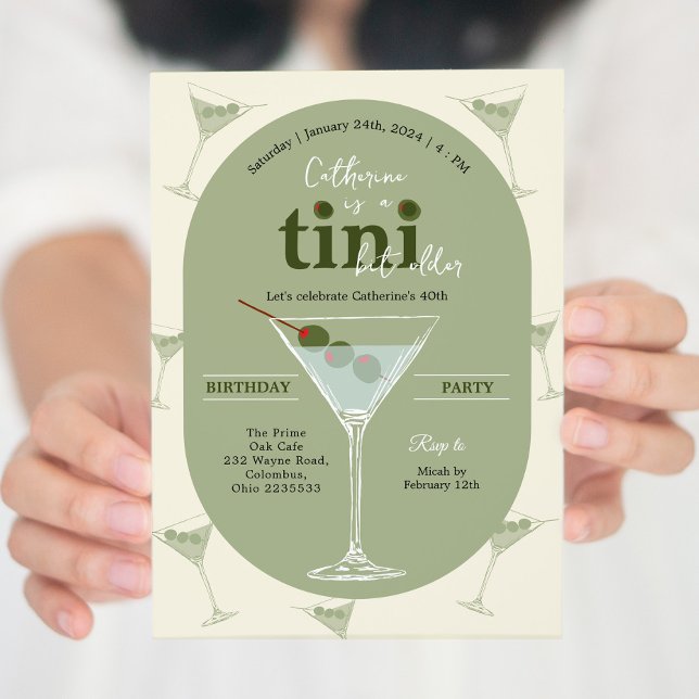 Ein Tini Bit Older Martini Geburtstag Einladung (Von Creator hochgeladen)