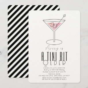 Ein Tini etwas älter, modern pink Martini Geburtst Einladung