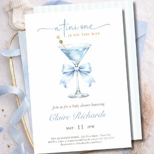 Ein Tini One ist auf dem Weg Blue Boy Baby Shower Einladung