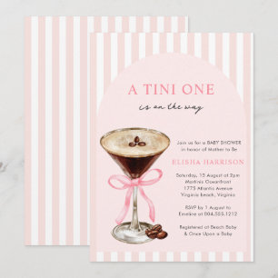 Ein Tini One ist auf dem Weg Mädchen  Babyparty Einladung