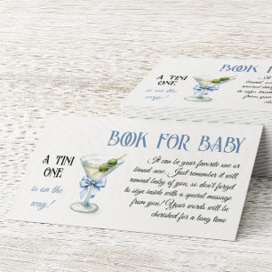 Ein Tini One Martini Blaues Band Buch Für Baby Sho Begleitkarte