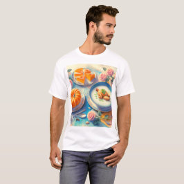 ein Tisch mit Esstisch und Kuchen T-Shirt