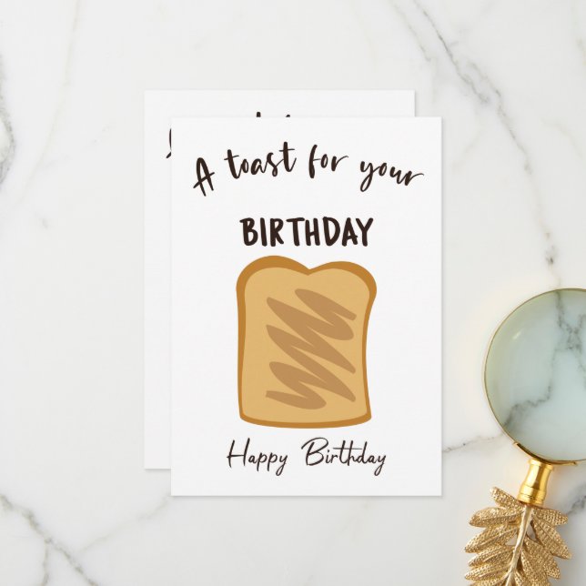 Ein Toast für Ihren Geburtstag  Dankeskarte (Vorderseite/Rückseite Beispiel)