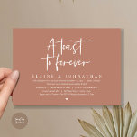 Ein Toast für immer, ein Brunch-Party für Hochzeit Einladung<br><div class="desc">Mit unserer modernen, hochklassigen Design Hochzeitsfeier Einladungskarte geben Sie Ihr Glück immer wieder im Stil (Toast To Forever) bekannt. Unsere "Happily Ever After Brunch Party Celebration Invitation card" ist ideal für Paare, die sich entschieden haben, ein Party zur Feier ihrer Gewerkschaft zu feiern, zu erfreuen und wollen. Mit seinem ausgeklügelten...</div>