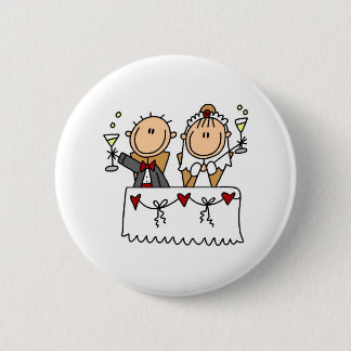 Ein Toast zum Braut-und Bräutigam-Knopf Button