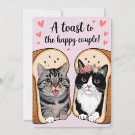 Ein Toast zum glücklichen Paar-Funny Cat Hochzeit Einladung