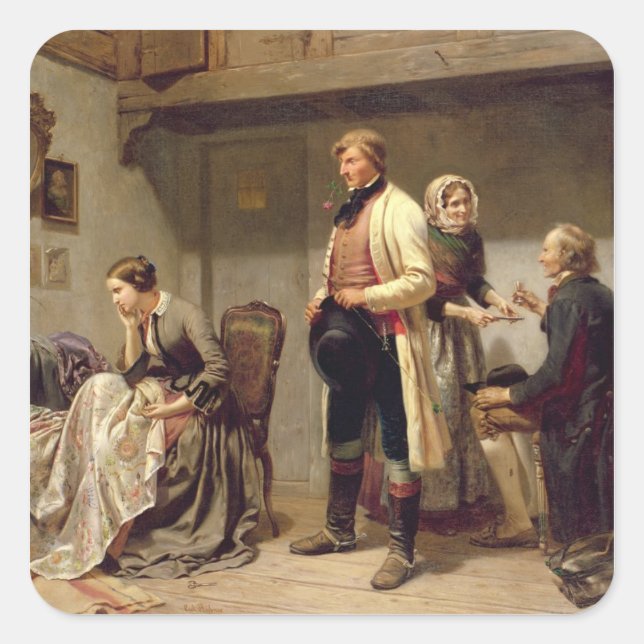 Ein Toast zum verlobten Paar Quadratischer Aufkleber (Vorderseite)