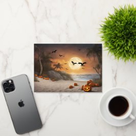 Ein tolles Halloween am Strand - Grußkarte Mit Foliendruck