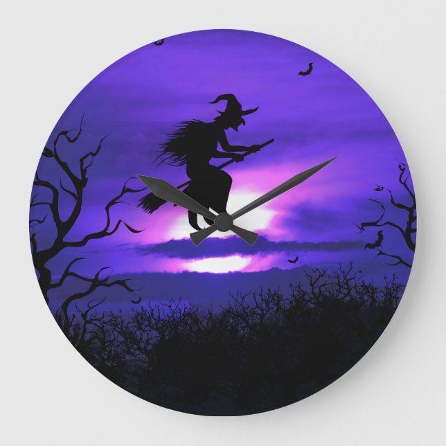 Ein tolles Halloween-Hintergrunddesign. Große Wanduhr (Vorderseite)