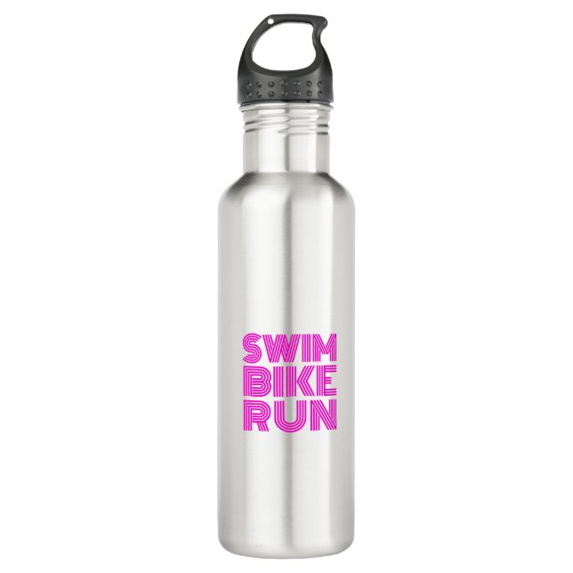 Ein tolles Triathlon-Geschenk für Ihren Freund ode Edelstahlflasche (Vorderseite)