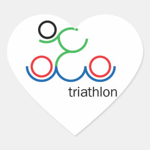 Ein tolles Triathlon-Geschenk für Ihren Freund ode Herz-Aufkleber