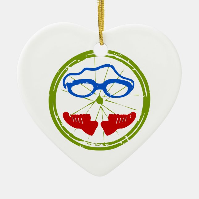 Ein tolles Triathlon-Geschenk für Ihren Freund ode Keramikornament (Vorne)