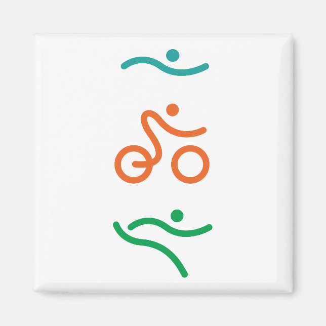 Ein tolles Triathlon Geschenk für Ihren Freund ode Magnet (Vorne)