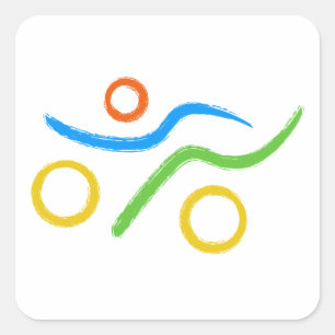 Ein tolles Triathlon-Geschenk für Ihren Freund ode Quadratischer Aufkleber