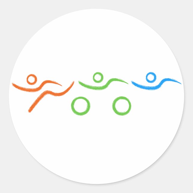 Ein tolles Triathlon-Geschenk für Ihren Freund ode Runder Aufkleber (Vorderseite)
