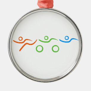 Ein tolles Triathlon-Geschenk für Ihren Freund ode Silbernes Ornament