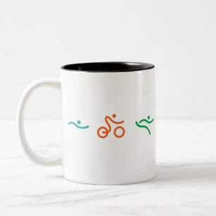 Ein tolles Triathlon Geschenk für Ihren Freund ode Zweifarbige Tasse
