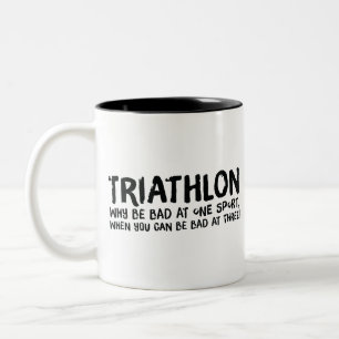 Ein tolles Triathlon-Geschenk für Ihren Freund ode Zweifarbige Tasse