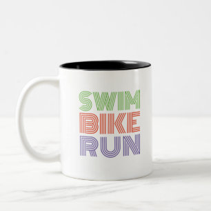 Ein tolles Triathlon-Geschenk für Ihren Freund ode Zweifarbige Tasse