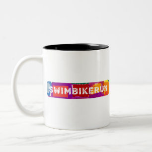 Ein tolles Triathlon-Geschenk für Ihren Freund ode Zweifarbige Tasse