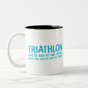 Ein tolles Triathlon-Geschenk für Ihren Freund ode Zweifarbige Tasse