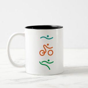 Ein tolles Triathlon Geschenk für Ihren Freund ode Zweifarbige Tasse